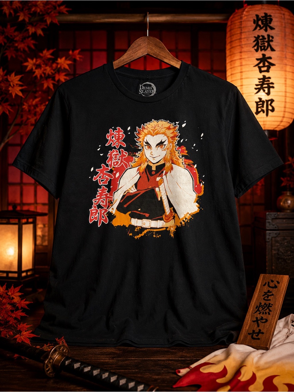 Demon Slayer Rengoku Graphic Tee XL Anime Manga Kimetsu No Yaiba Shirt
